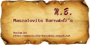 Maszalovits Barnabás névjegykártya