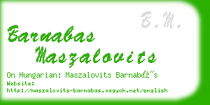 barnabas maszalovits business card